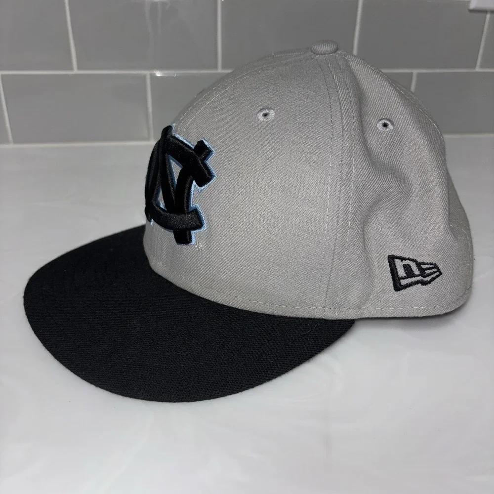 North Carolina Tar Heels UNC Fitted Hat 7 3/8 Cap Gray New Era 59Fifty